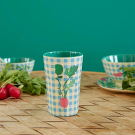 Hoge melamine beker - Ravishing Radish print