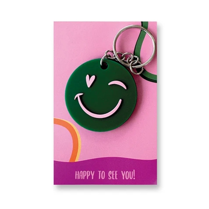 Sleutelhanger - Smiley groen