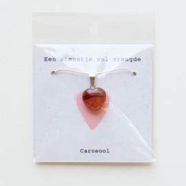 Ketting met hanger in hartvorm - Carneool