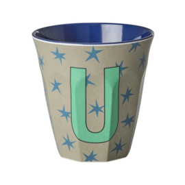 Melamine alfabet beker letter U - Rice