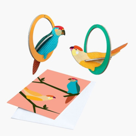 Pop out card - Swinging Parakeets | Studio Roof