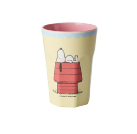 Hoge melamine beker Cream Snoopy print - Rice