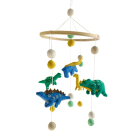 Mobiel met vilten figuren Dino - Fairtrade - BeYoona