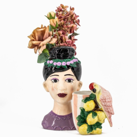 Vaas Vrouw met bloemenkrans - Lila