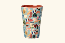 Hoge melamine beker Paris Mon amour print - Rice