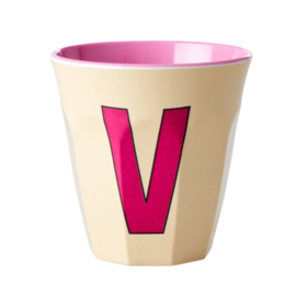 Melamine alfabet beker Letter V | Rice