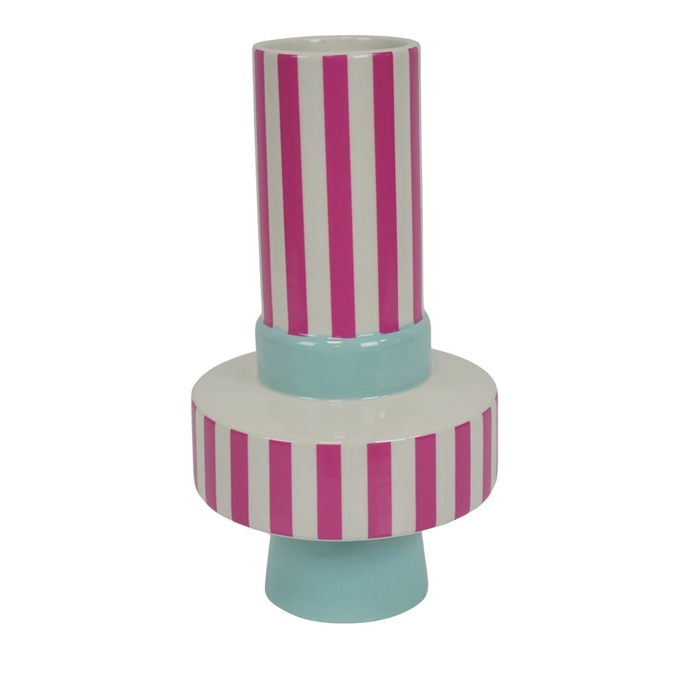 Vaas streep mintgroen neonroze