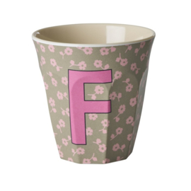 Melamine alfabet beker letter F - Rice