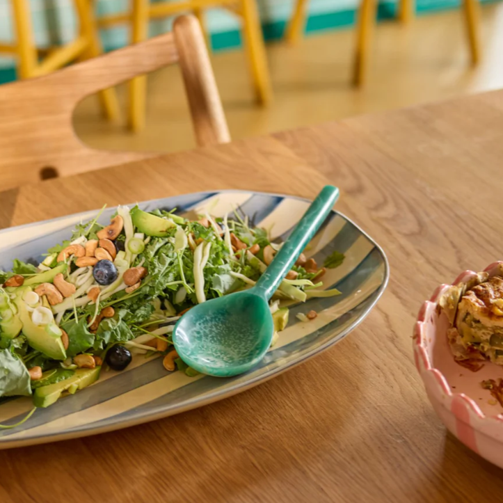 Keramieken Serveerbord Blue stripes - Rice
