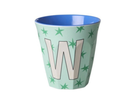 Melamine alfabet beker letter W - Rice