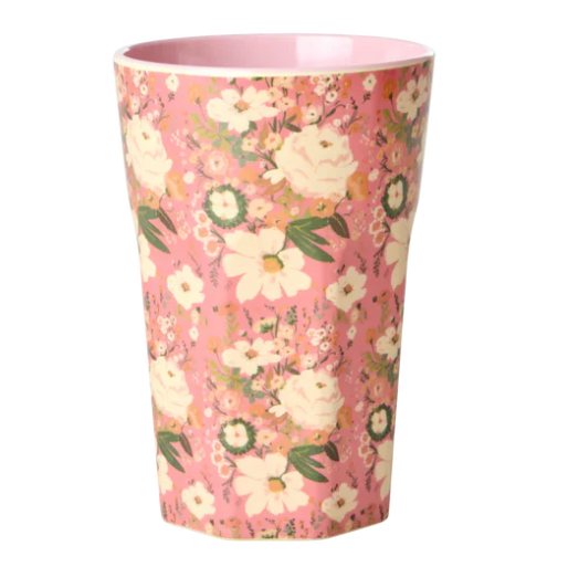 Hoge melamine beker Allison Flower print - Rice