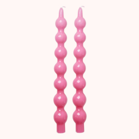 Set 2 Curved candles - Pink | Rice