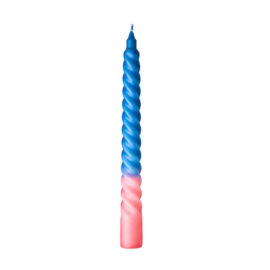 Kaars Swirl blauw - roze | Rice