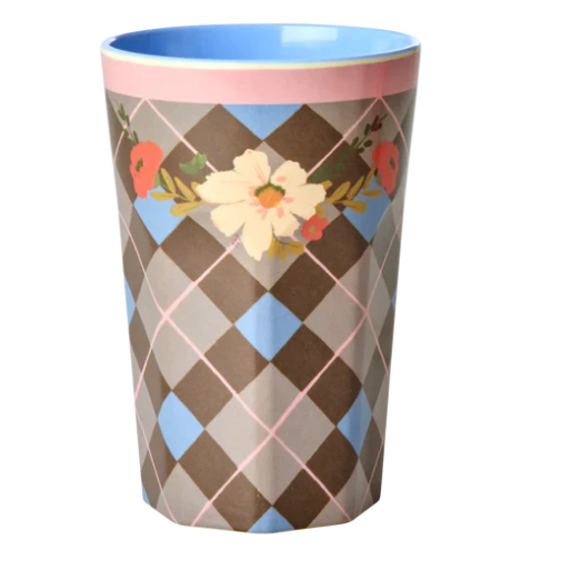 Hoge melamine beker Gorgeous Tile print - Rice