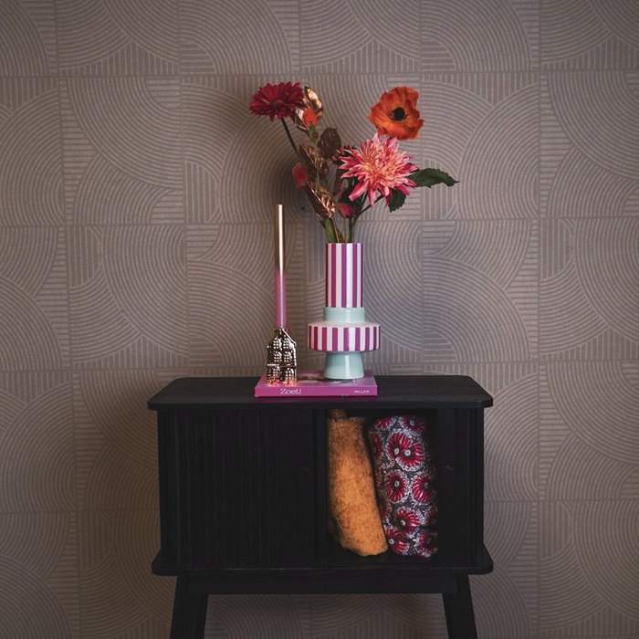 Vaas streep mintgroen neonroze