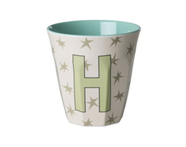 Melamine alfabet beker letter H - Rice