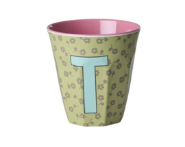 Melamine alfabet beker letter T - Rice