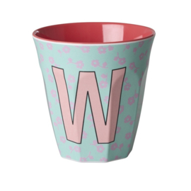 Melamine alfabet beker letter W - Rice