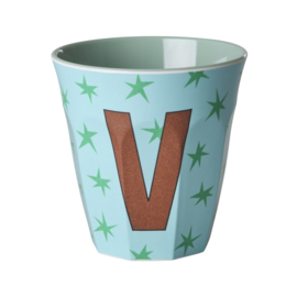 Melamine alfabet beker letter V - Rice