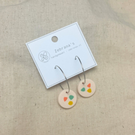 Oorbellen ringen met bedel viooltje Terrazzo - Zebranas