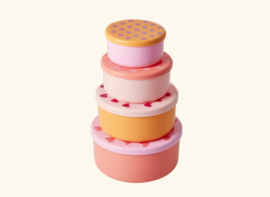 Set ronde vershoudbakjes met hartjes - Rice