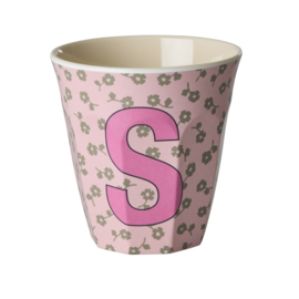 Melamine alfabet beker letter S - Rice