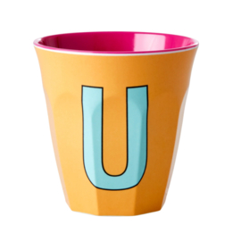 Melamine alfabet beker Letter U | Rice