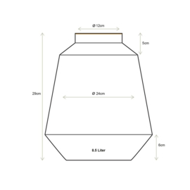 Vaas gestreept lichtblauw/goud - Pip Studio