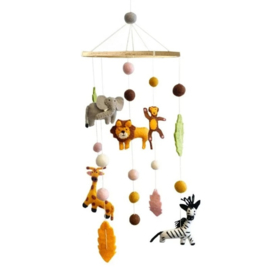 Mobiel met vilten figuren Afrika - Fairtrade - BeYoona