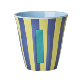 Melamine alfabet beker Letter I - Streep blauw | Rice