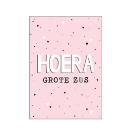 Postkaart - Hoera grote zus