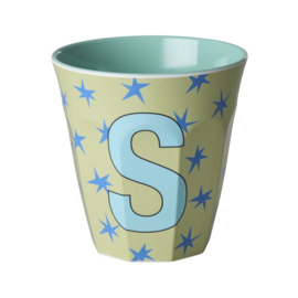 Melamine alfabet beker letter S - Rice