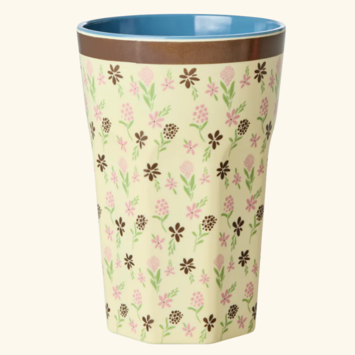 Hoge melamine beker Hacienda Flower print - Rice