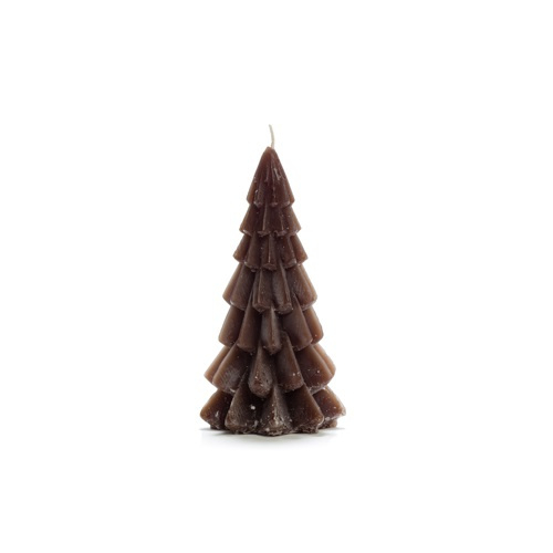 Kerstboom kaars 6.3 x 12 cm | Koffie
