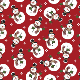 Merry Snowman Red