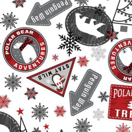 Snowy Signs Flannel White