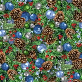 Pinecones & Ornaments - Multi