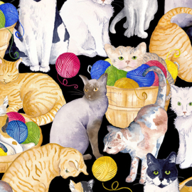 Stacked Cats Black