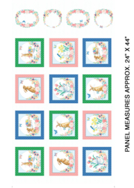 Bunnies & Blossoms Block White