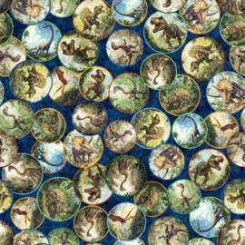 Dinosaur Medallions - Navy