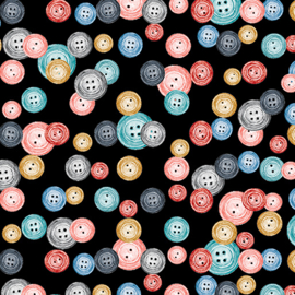 Cute As A Button Black