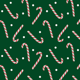 Jolly Candy Canes Dark Green