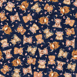 Baby Highland Cows - Navy