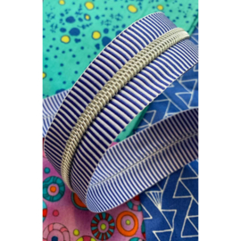 Blue Stripe Zipper Tape with Nickel teeth