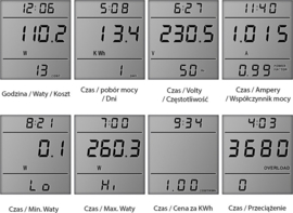 Energiemeter wattmeter - Verbruiksmeter - LED - Elektriciteitsmeter