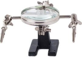 Derde hand - Soldeerhulp - Loep - 3x vergroting - 2 krokodilklemmen
