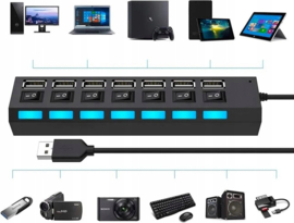 USB splitter - USB Hub 2.0 - 7 USB poorten