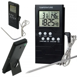 Keukenthermometer-Sonde-LCD-Timer-voor vlees