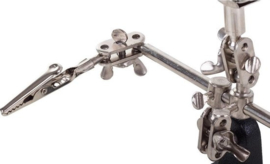 Derde hand - Soldeerhulp - Loep - 3x vergroting - 2 krokodilklemmen