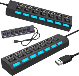 USB splitter - USB Hub 2.0 - 7 USB poorten